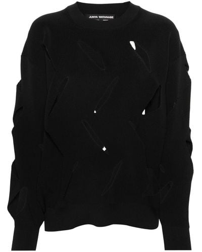 Junya Watanabe Cut-out Detail Sweater - Black