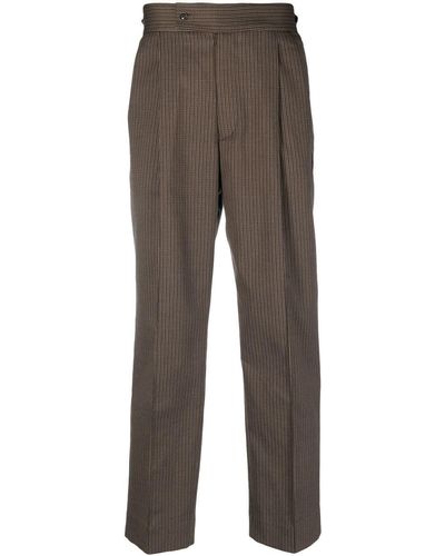 Needles Tweed Striped Pleat-detail Pants - Grey