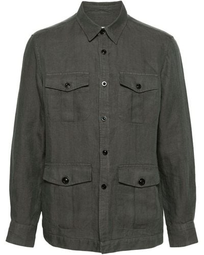 Boglioli Long-sleeve Linen Shirt - Gray