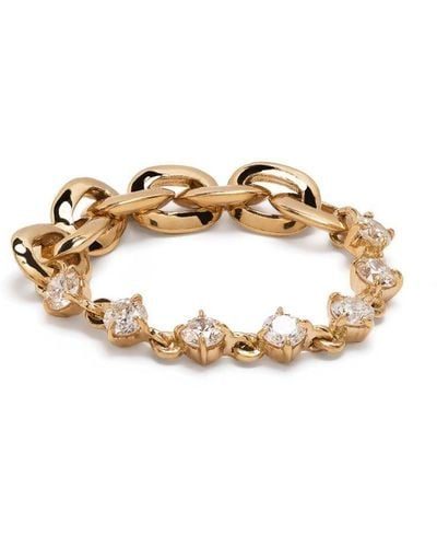 Lizzie Mandler 18kt Yellow Gold Éclat Diamond Tennis Ring - Metallic
