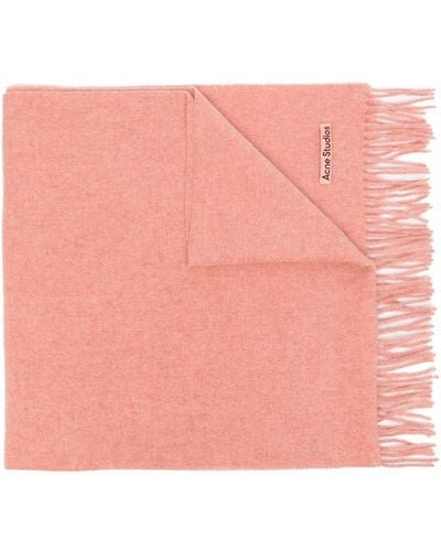 Acne Studios Fringed Wool Scarf - Pink