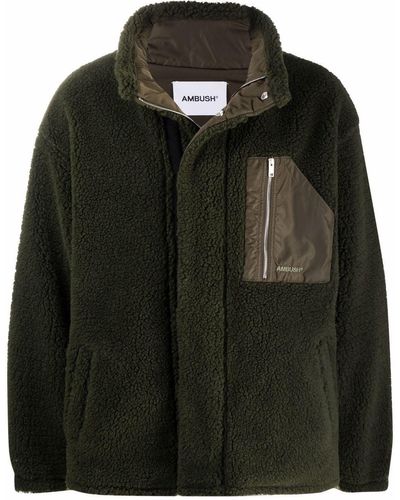 Ambush Fleece-Cardigan mit Stehkragen - Grün