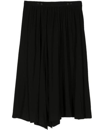 Yohji Yamamoto Pleated Asymmetric Skirt - Black
