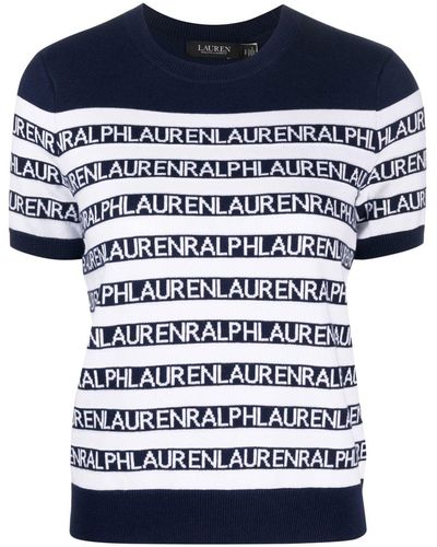 Lauren by Ralph Lauren Konsuelo Logo-lettering Sweater - Blue