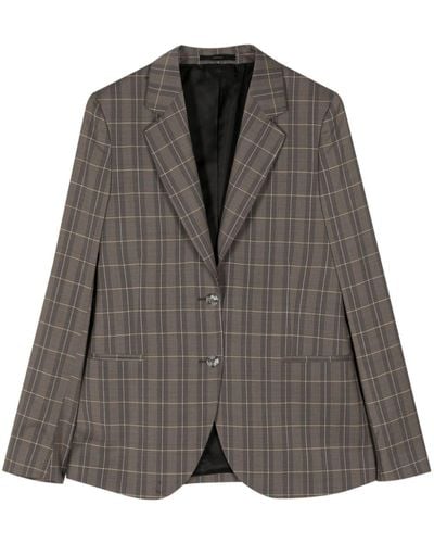 Paul Smith Check-pattern Wool Blazer - Grey