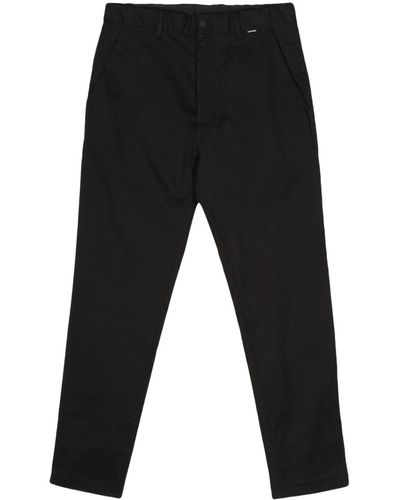 Calvin Klein Logo-tag Tapered-leg Trousers - Black