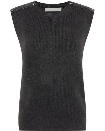Dion Lee Stud-detailed Knitted Tank Top - Black