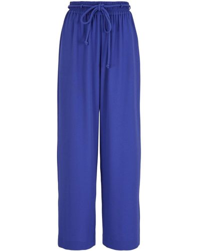 Emporio Armani Pantalones rectos con cintura elástica - Azul