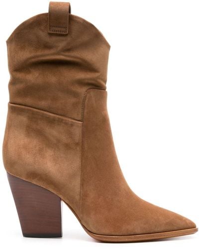 Santoni 90mm Suede Ankle Boots - Brown