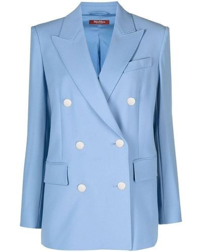 Max Mara Double-breasted Suit Blazer - Blue