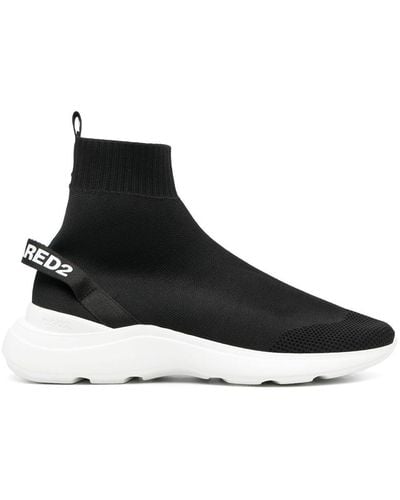 DSquared² Fly High-top Sock Sneakers - Black