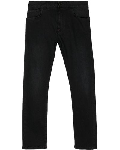 Isaia Mid-rise Straight-leg Jeans - Black