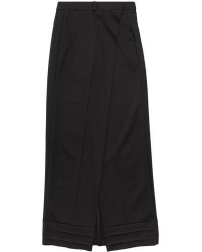Balenciaga High-waisted Wool Skirt - Black
