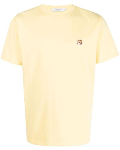 Maison Kitsuné Cotton T-shirt With Logo - Natural