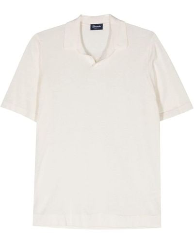 Drumohr Fein gestricktes Poloshirt - Weiß