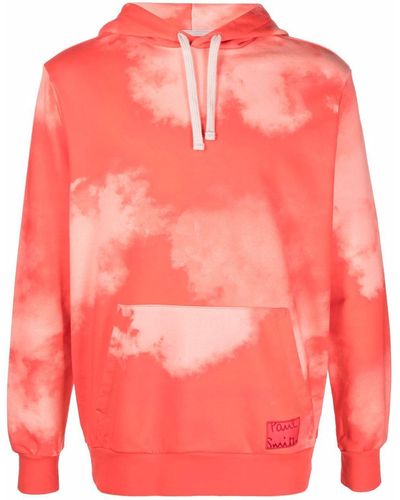 Paul Smith Cloud-print Pullover Hoodie - Red