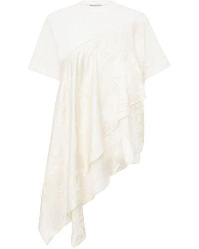 JW Anderson T-shirt asimmetrica a fiori - Bianco