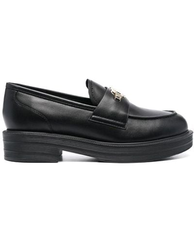 Love Moschino 40mm Logo-plaque Slip-on Loafers - Black