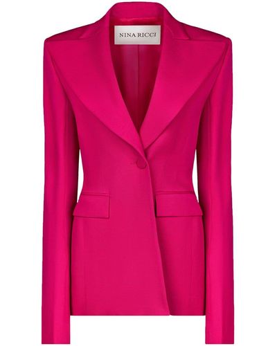 Nina Ricci Single-button Wool Blazer - Pink