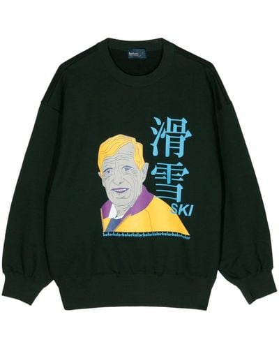 Kolor Katoenen Sweater Met Print - Zwart