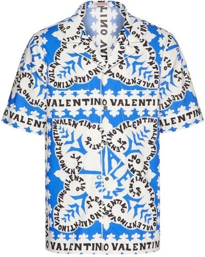 Valentino Garavani Kurzärmeliges Hemd - Blau