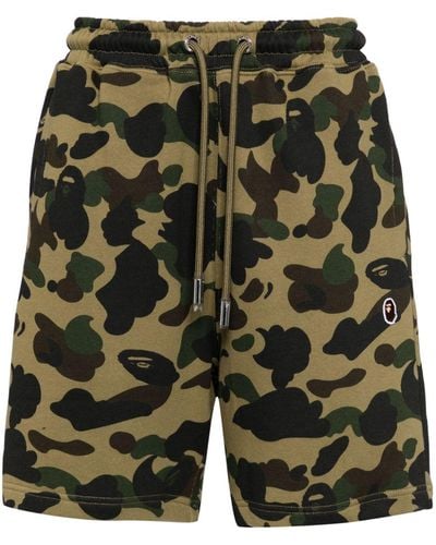 A Bathing Ape Camouflage-print Cotton-blend Shorts - グリーン