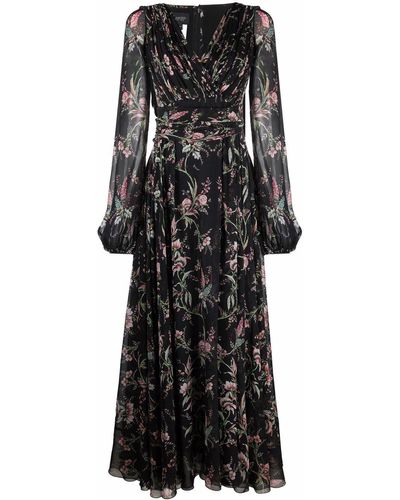 Giambattista Valli Floral-print Gown - Black