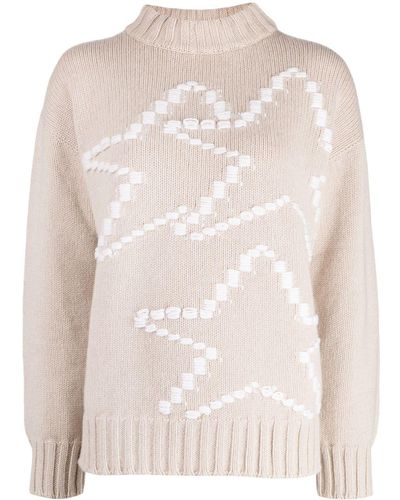 Lorena Antoniazzi Star-print Knitted Sweater - Natural