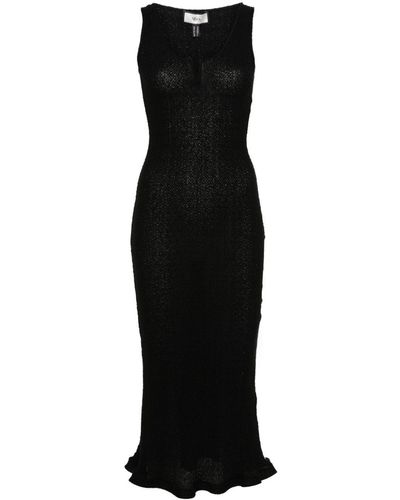 Nissa Textured Sleeveless Maxi Dress - Black