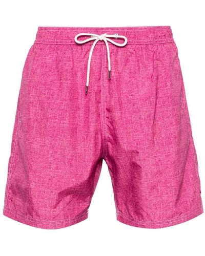 Paul & Shark Shark-charm Textil-print Swim Shorts - Pink