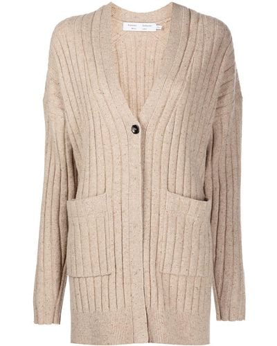 Proenza Schouler Cardigan en maille nervurée à col v - Neutre