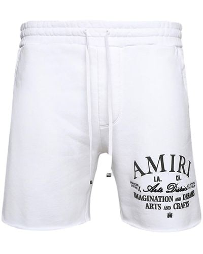 Amiri Short de sport en coton à logo imprimé - Blanc