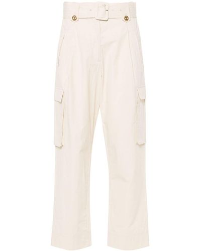 Twin Set Cotton Cargo Trousers - White