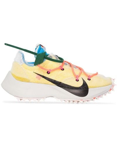 NIKE X OFF-WHITE + Off-white Vapor Street Ripstop, Suede, Mesh And Rubber Trainers - Yellow
