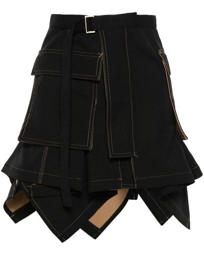 Sacai X Carhartt WIP jupe Suiting Bonding - Noir
