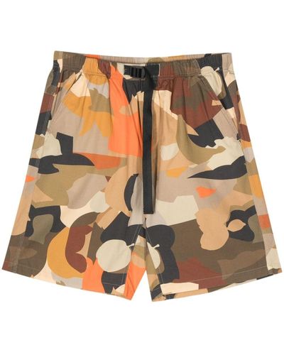 MSGM Camouflage-print Cotton Bermuda Shorts - Brown