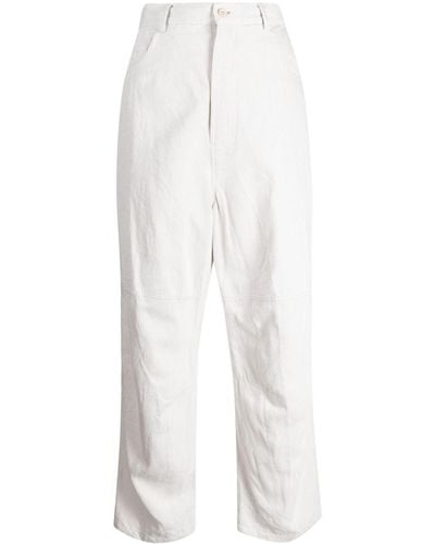 Forme D'expression Pantalon ample à taille haute - Blanc
