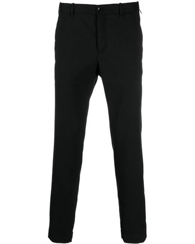 Incotex Wool-blend Straight-leg Trousers - Black