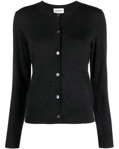 P.A.R.O.S.H. Round-neck Knitted Cardigan - Black
