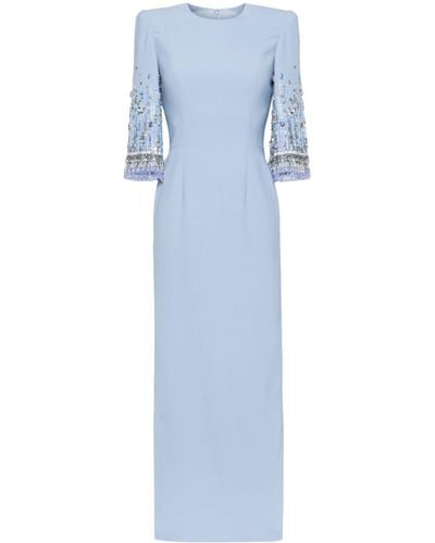 Jenny Packham Bergman Embellished Maxi Dress - Blue