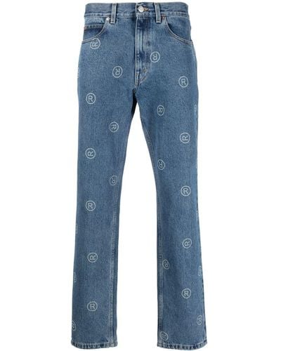 Martine Rose Straight-Leg-Jeans mit Logo - Blau