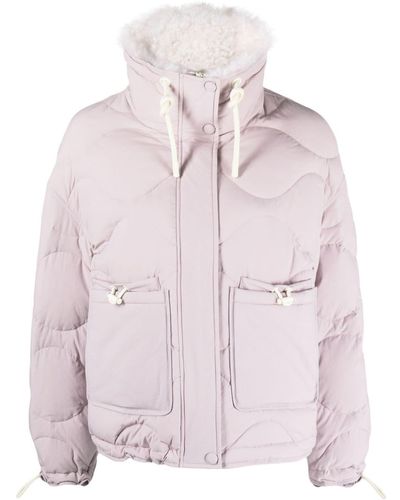 Yves Salomon High-neck Padded Jacket - Pink
