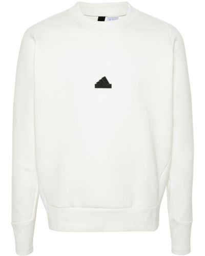 adidas Rubberised-logo Paneled Sweatshirt - White