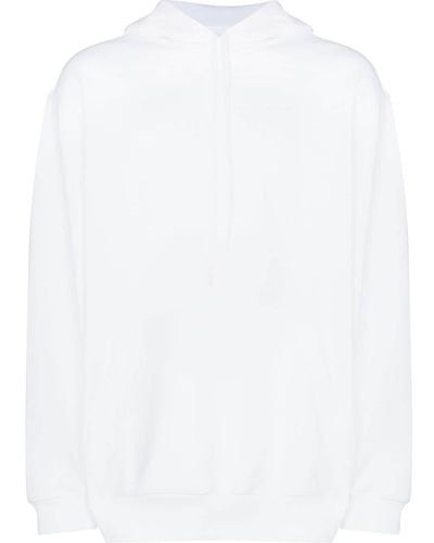 Prada Sudadera holgada con capucha y logo bordado - Blanco