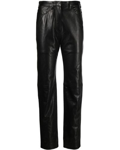 IRO Jalil Slim-cut Leather Trousers - Black