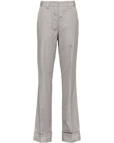Miu Miu Cotton Straight-leg Trousers - Grey
