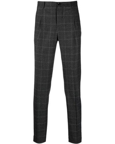 Incotex Chequered Tailored Trousers - Grey
