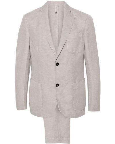 Incotex Einreihiger Anzug mit fallendem Revers - Weiß