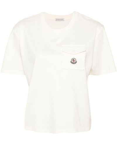 Moncler T-Shirt mit Taschendetail - Weiß