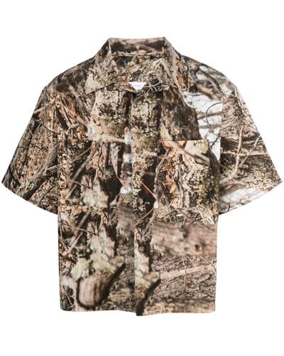 1989 STUDIO Camouflage Graphic-print Short-sleeve Shirt - Natural